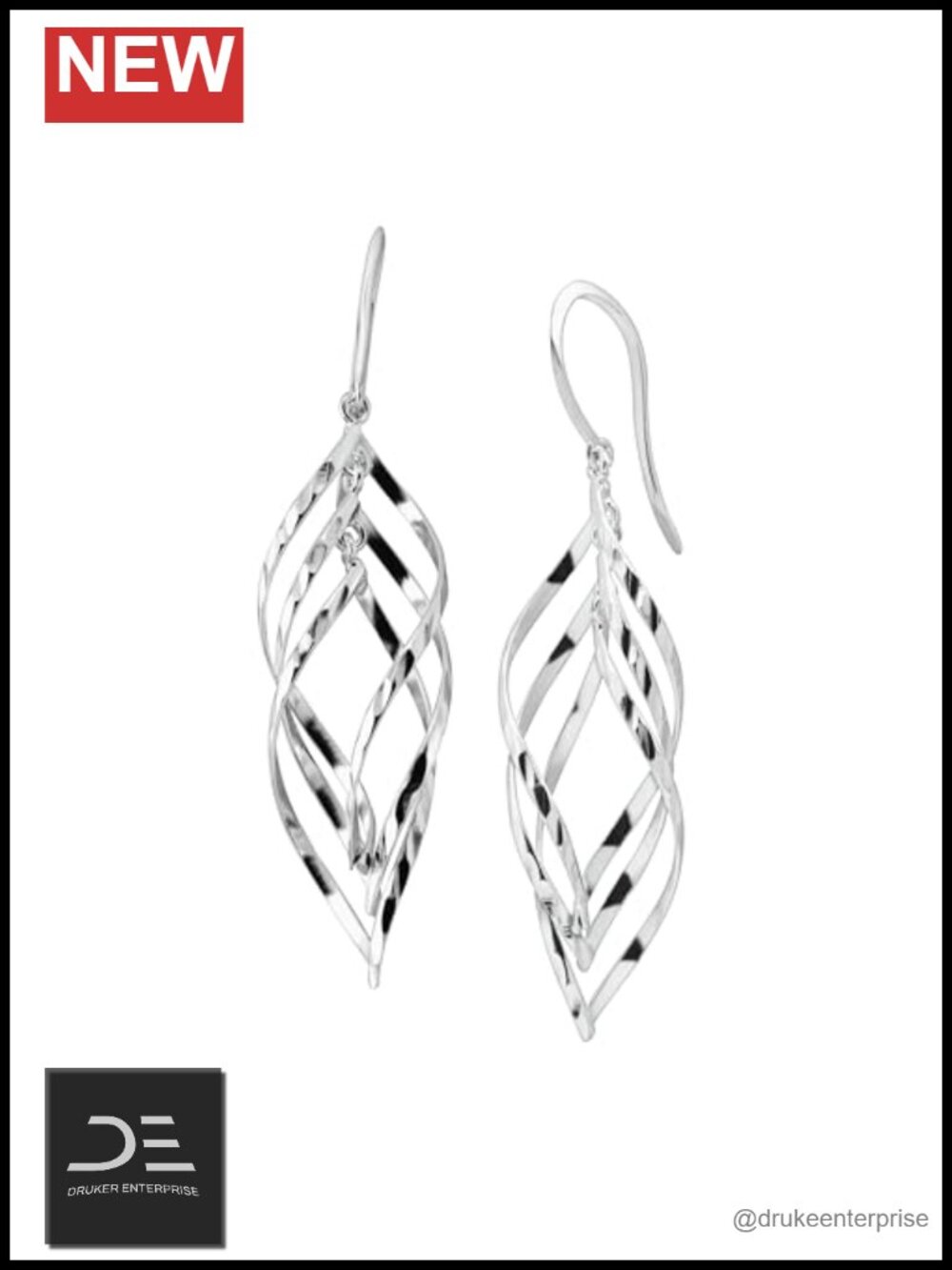 Sterling Silver Twisted Drop Earrings - Modern Geo by Silpada